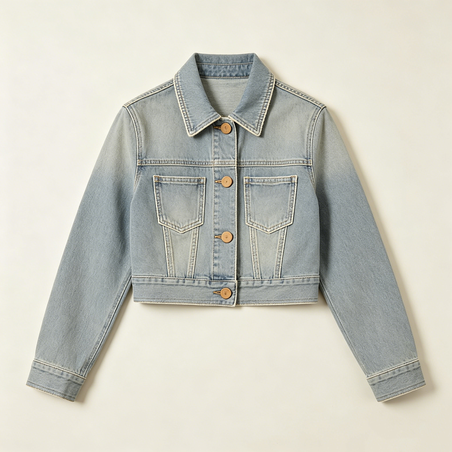 Light Wash Classic Crop Denim Jacket
